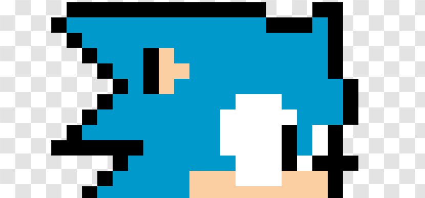 Pixel Art Minecraft Drawing - Symmetry - Sonic The Hedgehog Transparent PNG