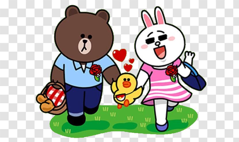 Line Friends Brown Bear Rabbit Transparent PNG