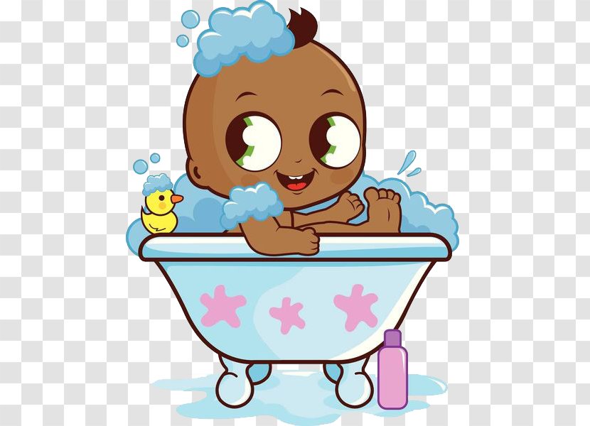 Bathing Infant Bathtub Clip Art - The Black Baby Transparent PNG