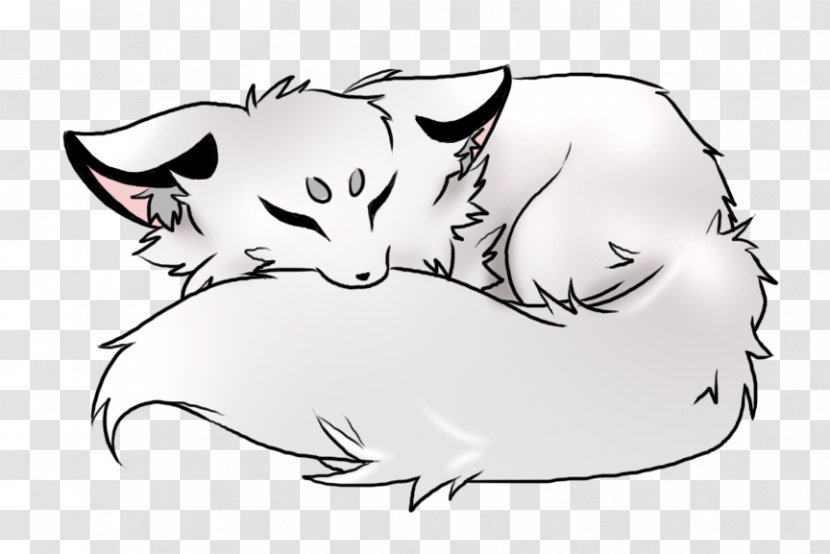 Whiskers Kitten Dog Paw Clip Art - Carnivoran - Fox Sleeping Transparent PNG