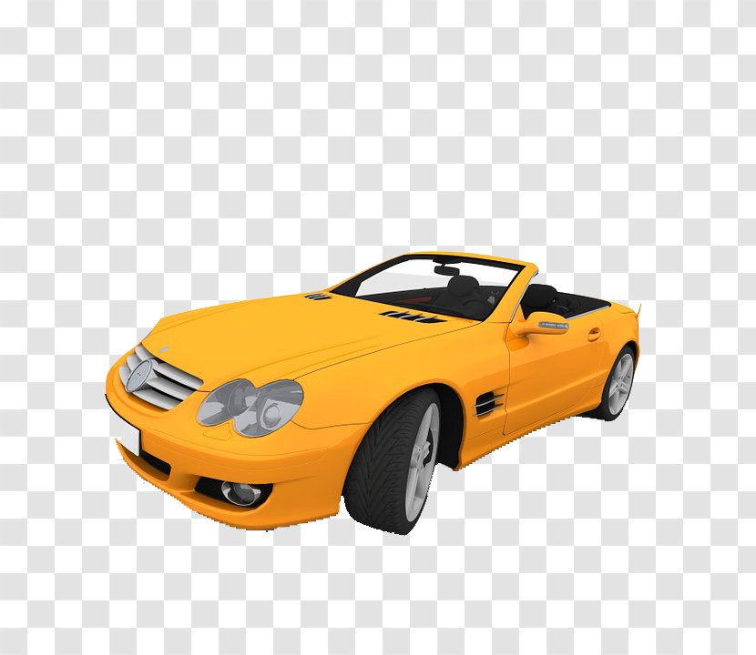 Sports Car Convertible Electric - Photography - Yellow Material Transparent PNG