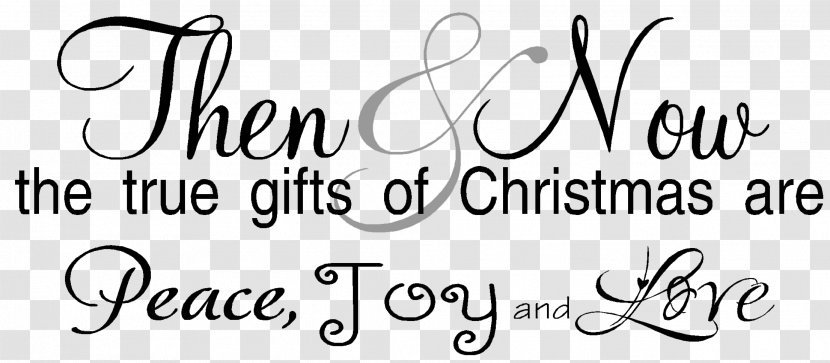 Christmas Card Feeling Gift Love - Black And White Transparent PNG