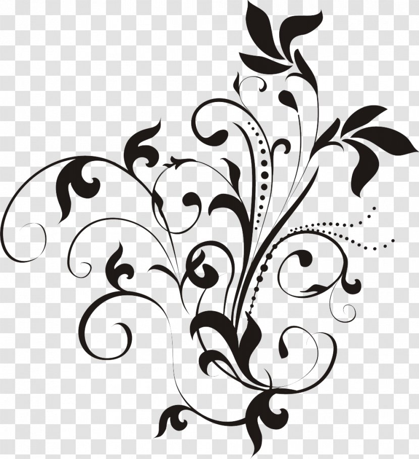 Design Ornament Image Drawing Flower - Black And White - Line Art Transparent PNG