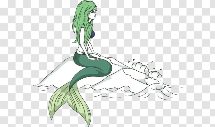 A Mermaid Drawing Illustration - Silhouette - Picture Of With Artistic Conception Transparent PNG