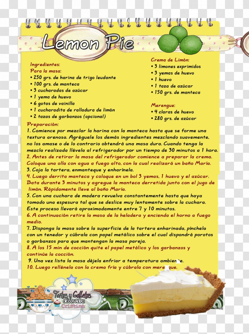 Lemon Tart Vegetarian Cuisine Recipe Food - Yellow Transparent PNG