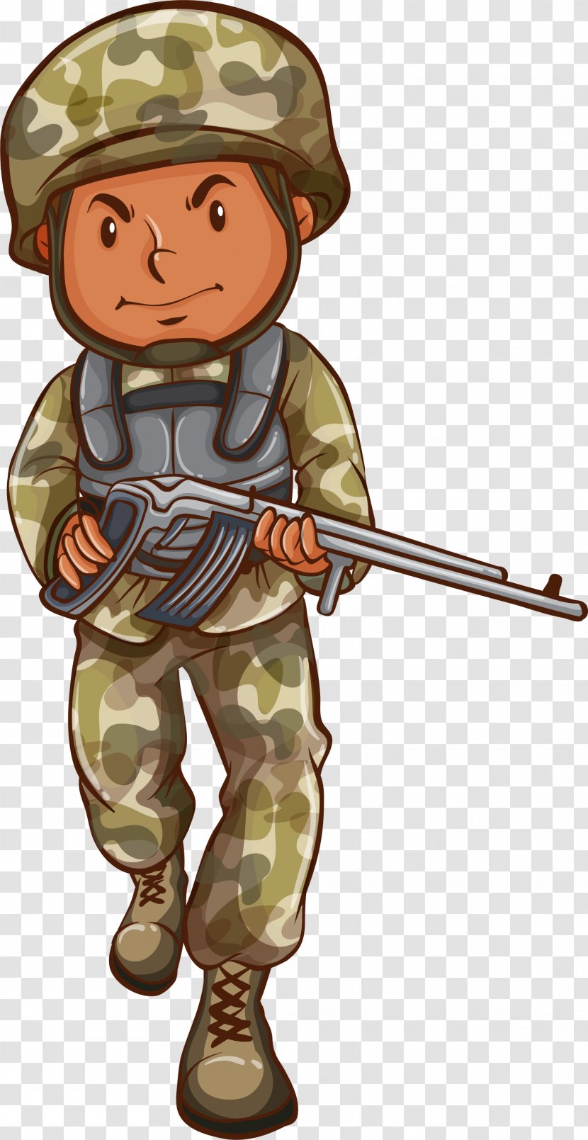 Soldier Drawing Illustration Male Green Cartoon Soldiers