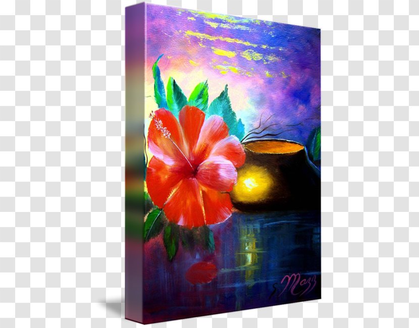 Acrylic Paint Modern Art Painting Still Life - Contemporary - Watercolor Hibiscus Transparent PNG