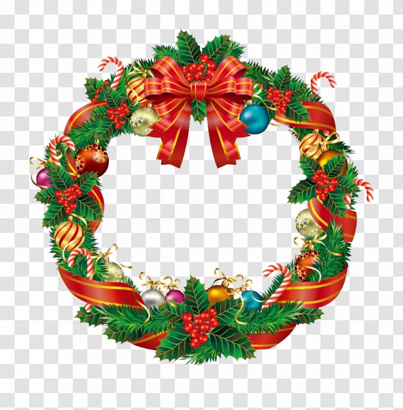 Christmas Decoration Wreath Ornament Clip Art - Card - Ring Transparent PNG