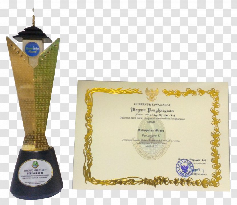 Ministry Of Communication And Information Technology Award Dinas Komunikasi Dan Informatika Kabupaten Bogor Trophy Transparent PNG