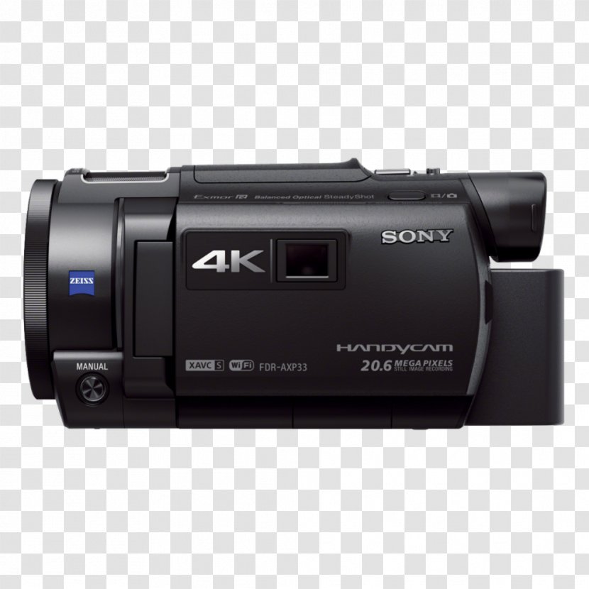 Video Cameras Handycam SteadyShot 4K Resolution - Zoom Lens - Camera Transparent PNG