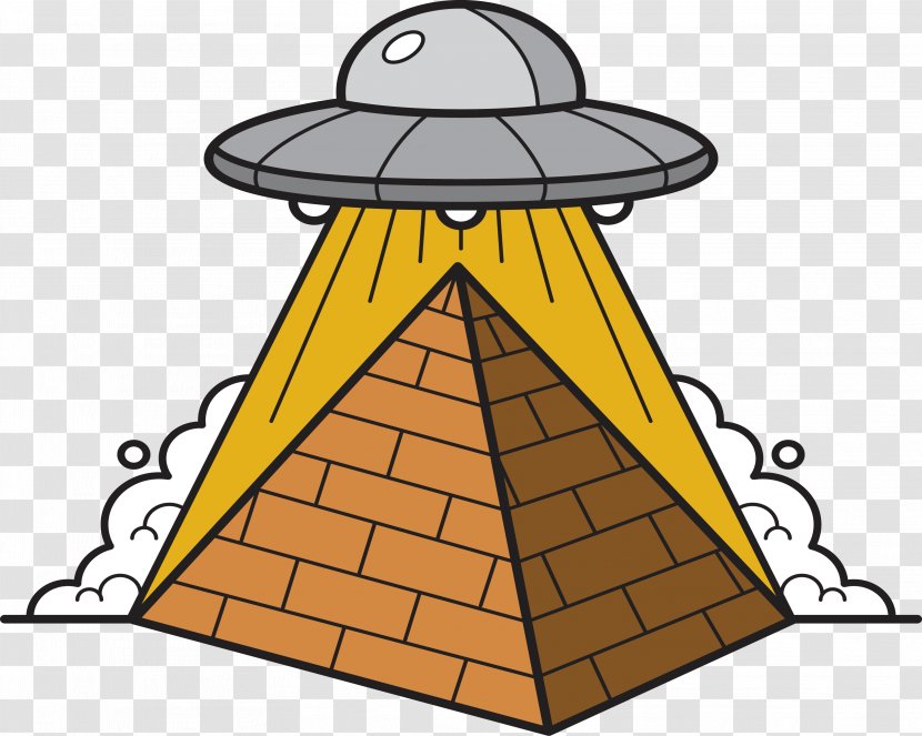 Euclidean Vector Unidentified Flying Object Clip Art - Diagram - UFO Under The Pyramid Transparent PNG