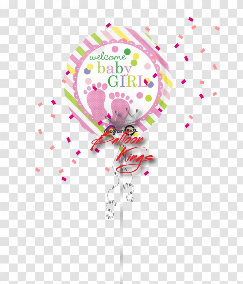 Amscan Baby Feet Foil Balloon Shower Anagram Girl Welcome - Frame Transparent PNG