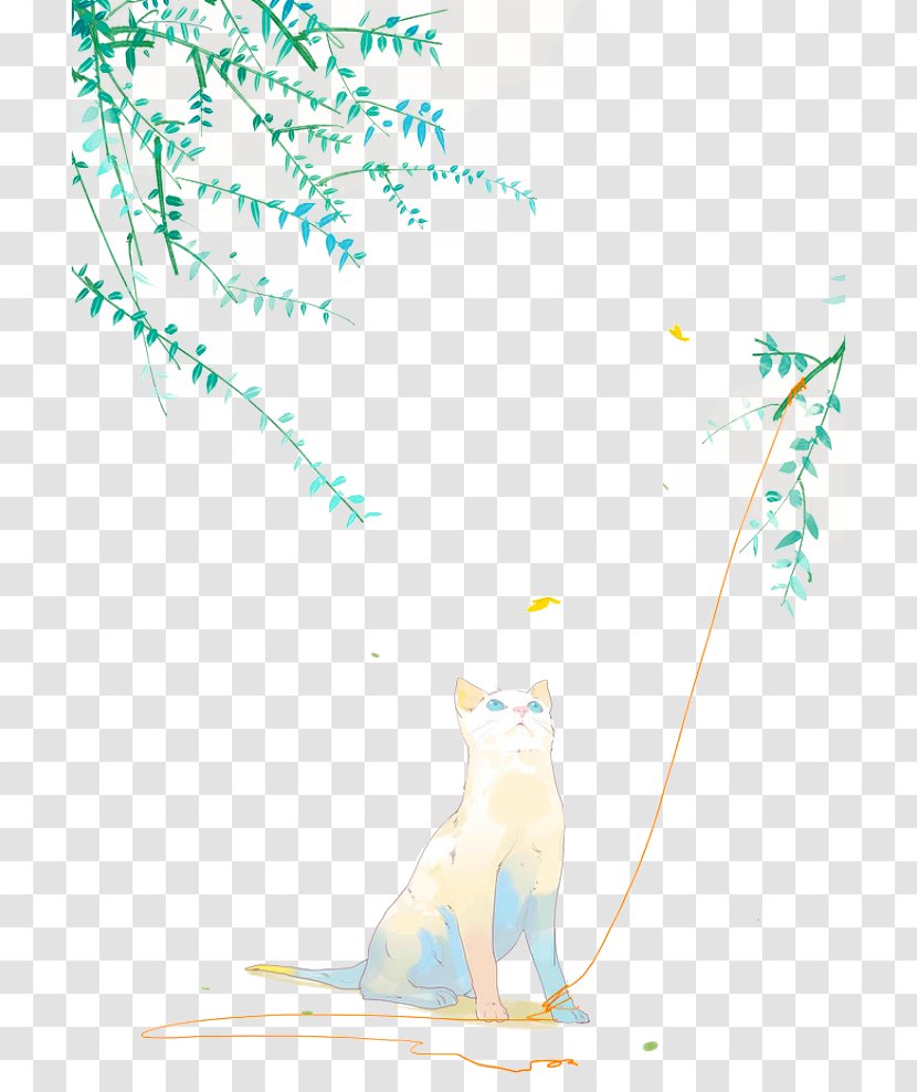Cat Desktop Wallpaper Shun Gon - Leaves And Cats Transparent PNG