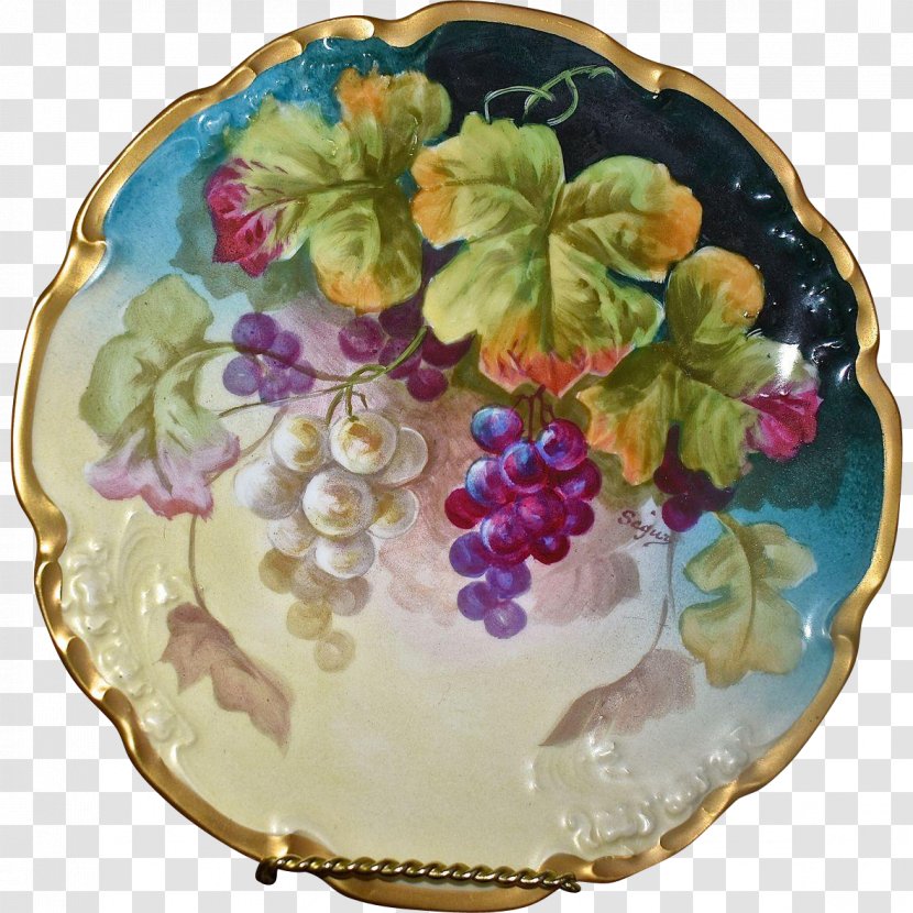 Limoges Porcelain Plate Painting Flowerpot Transparent PNG