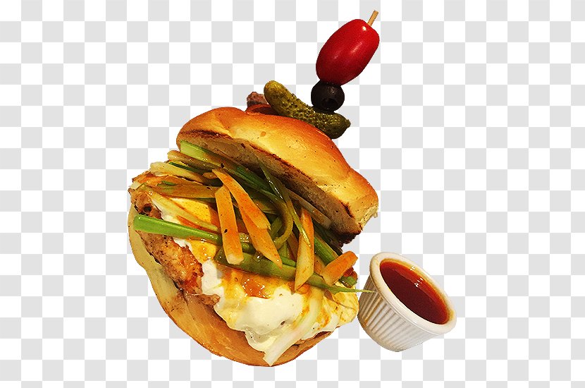 Slider Breakfast Sandwich Hamburger Fast Food Junk - Vegetarian - Chicken Burger Transparent PNG