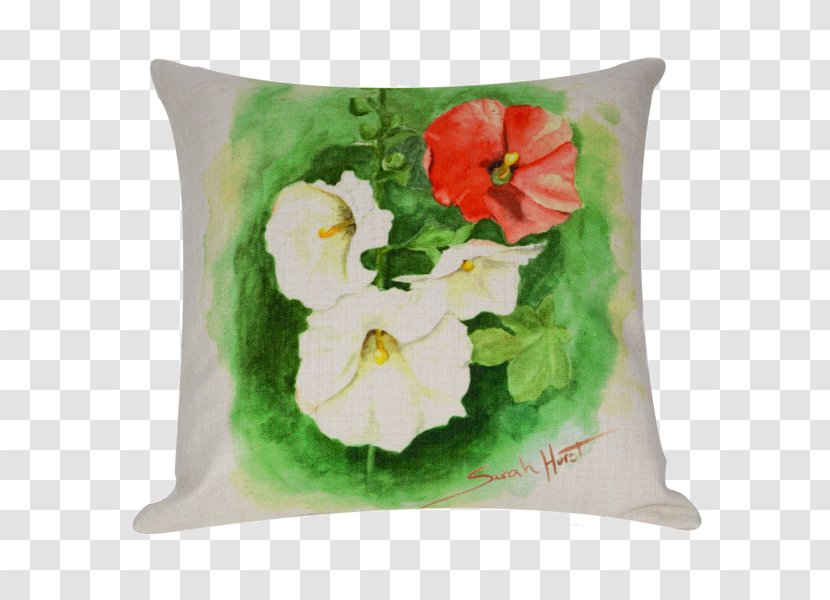 Throw Pillows Cushion Hollyhocks Garden - Mallow Family - Pillow Transparent PNG
