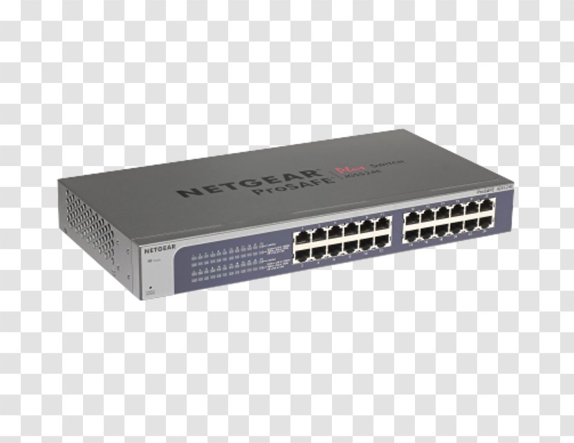 Network Switch Gigabit Ethernet Power Over NETGEAR ProSafe Plus JGS524PE - Electronics Accessory - 24 PortsSmartEuropeOthers Transparent PNG