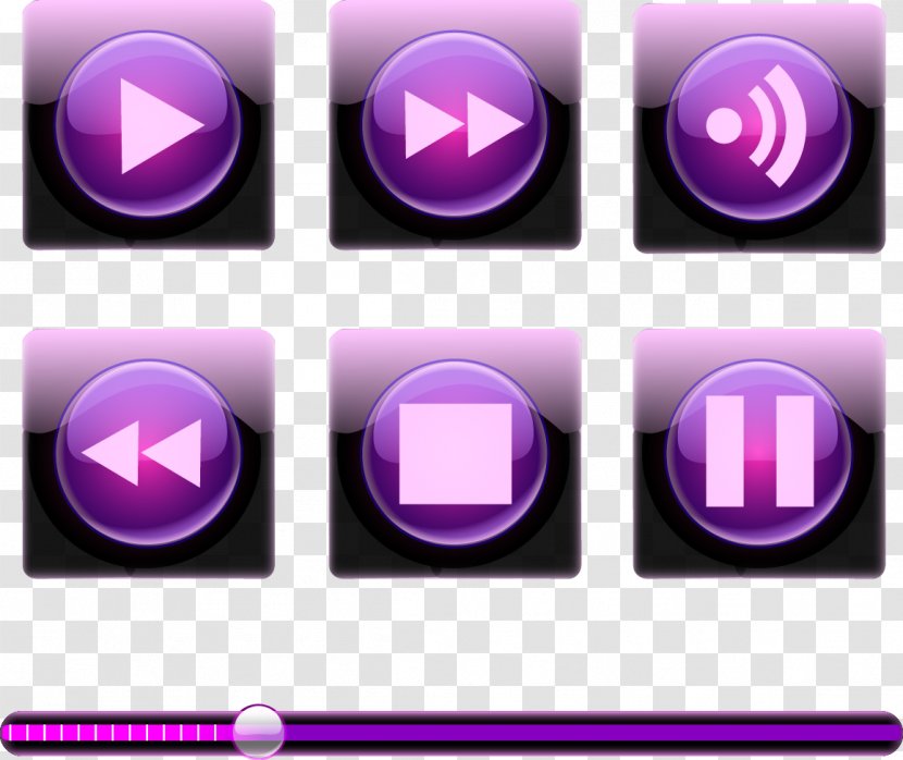 Button Download Progress Bar Purple - Vector Buttons Transparent PNG