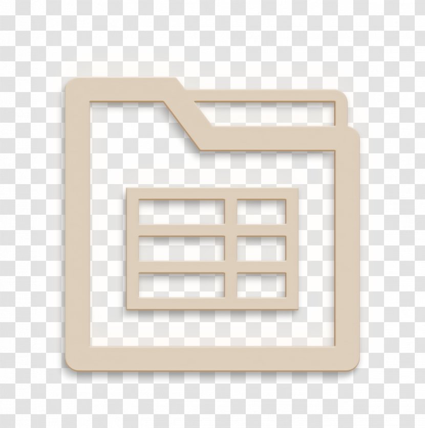 Excel Files Icon Folder - Rectangle Beige Transparent PNG