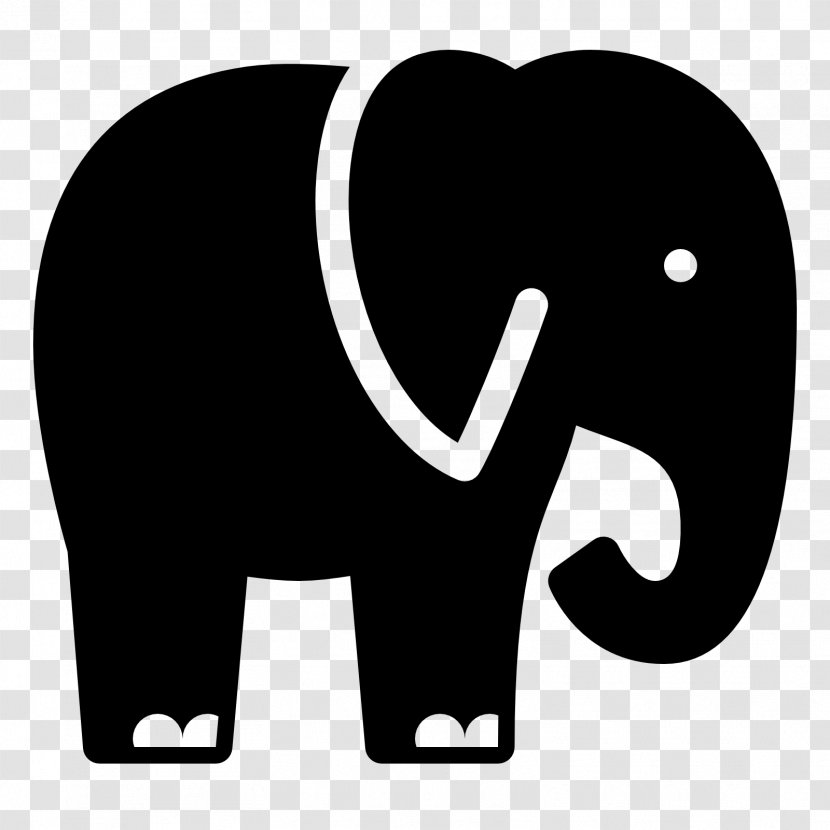 African Elephant Indian - Black And White - Rabbit Transparent PNG