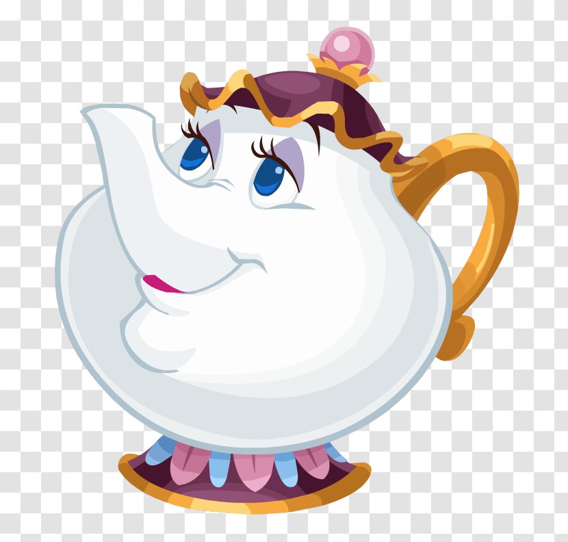 Beast Belle Mrs. Potts Character - Mug Transparent PNG