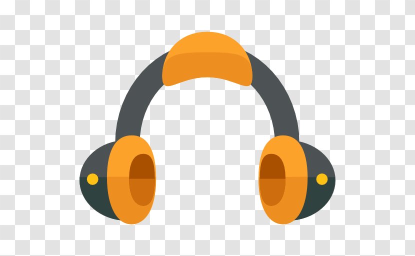 Headphones Clip Art - Orange Transparent PNG