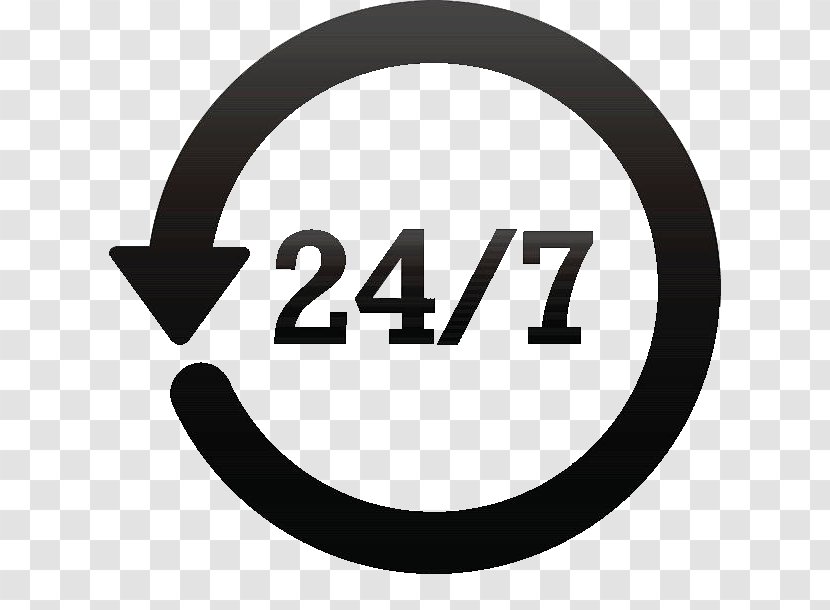 Clip Art Image Logo 24/7 Service - Area - 7/24 Hizmet Transparent PNG