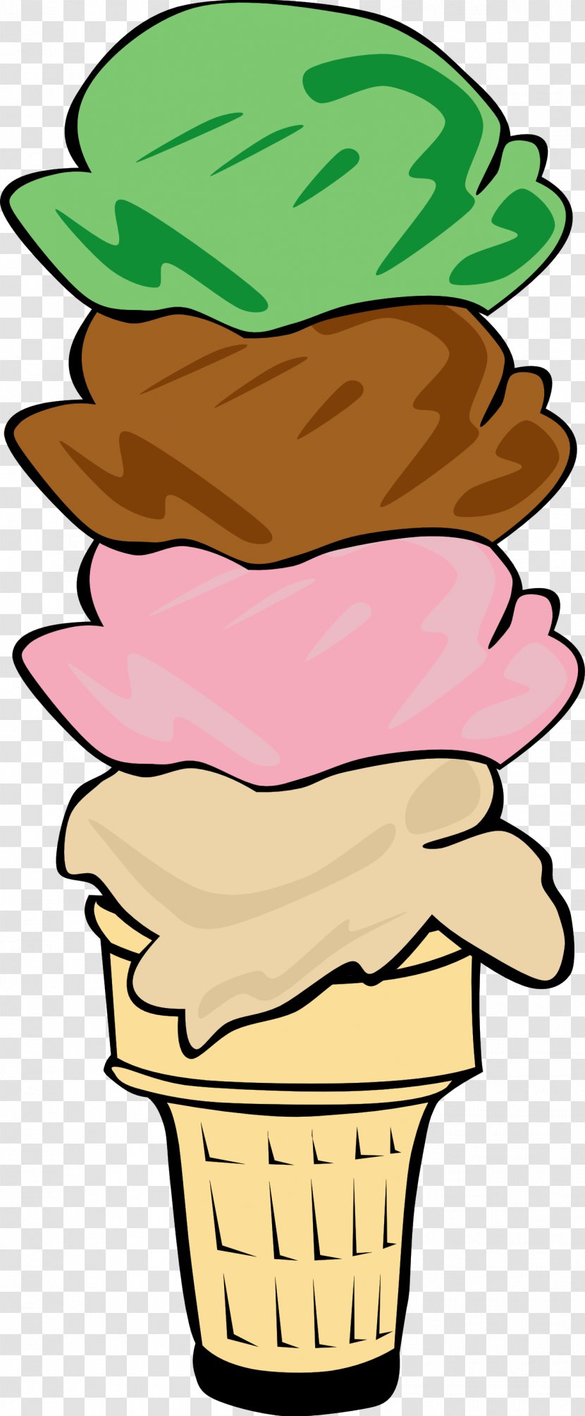 Ice Cream Cone Chocolate Strawberry - Food - Icecream Border Cliparts Transparent PNG