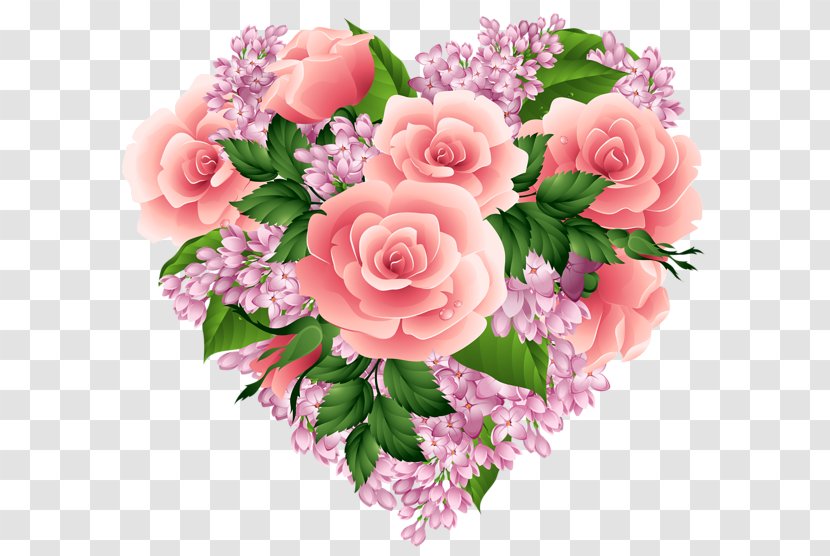 Flower Heart Clip Art - Floral Design - HEART FLOWER Transparent PNG