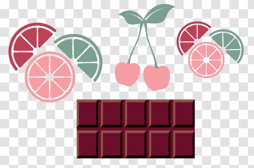 Fruit Photography Euclidean Vector - Pink - Flattened Chocolate Material Transparent PNG