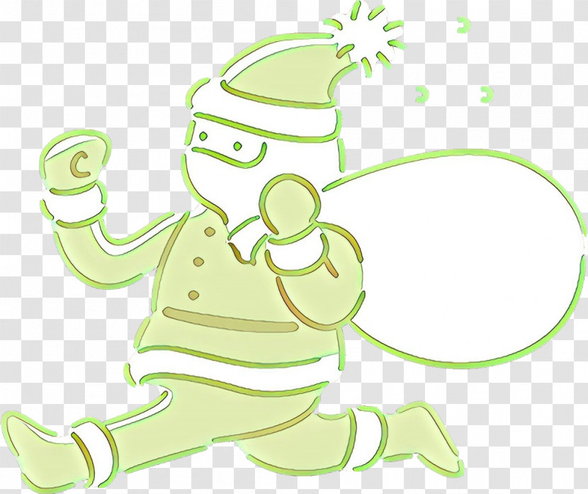 Green Cartoon Sticker Line Art Transparent PNG