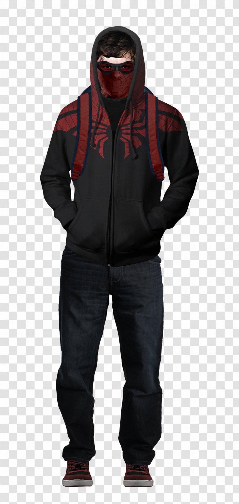 Hoodie Spider-Man Suit Costume Jacket - Spider-man Transparent PNG