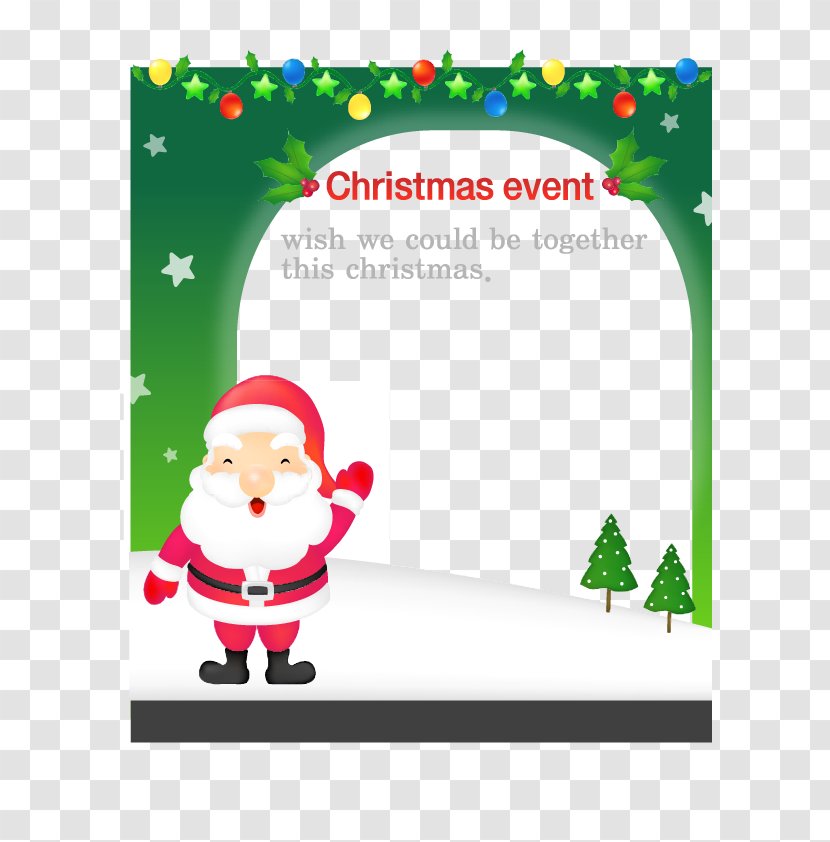 Santa Claus Christmas Card Clip Art - Holiday - Vector Billboard Transparent PNG