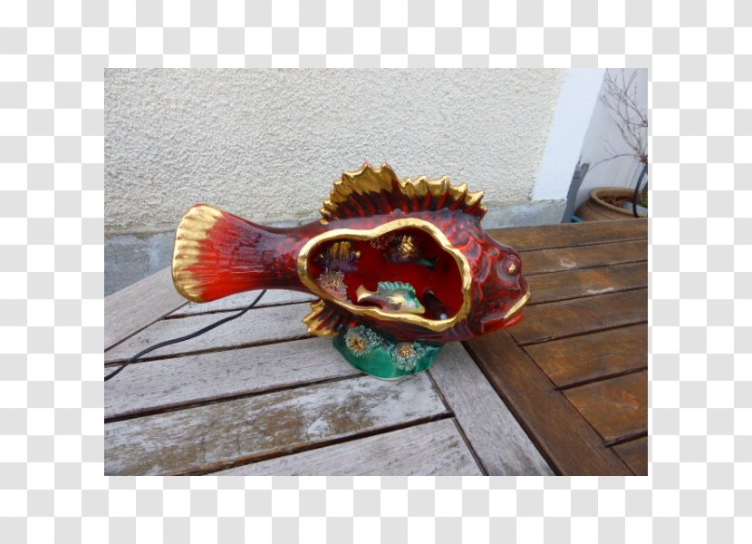 Ceramic Porcelain Vallauris Lamp Nightlight - Poisson Rouge Mort Transparent PNG