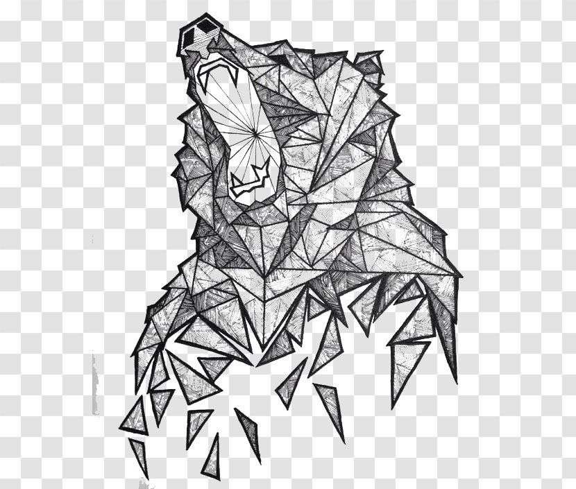 Polar Bear Geometry Drawing Illustration - Cartoon - Line Wild Bears Transparent PNG