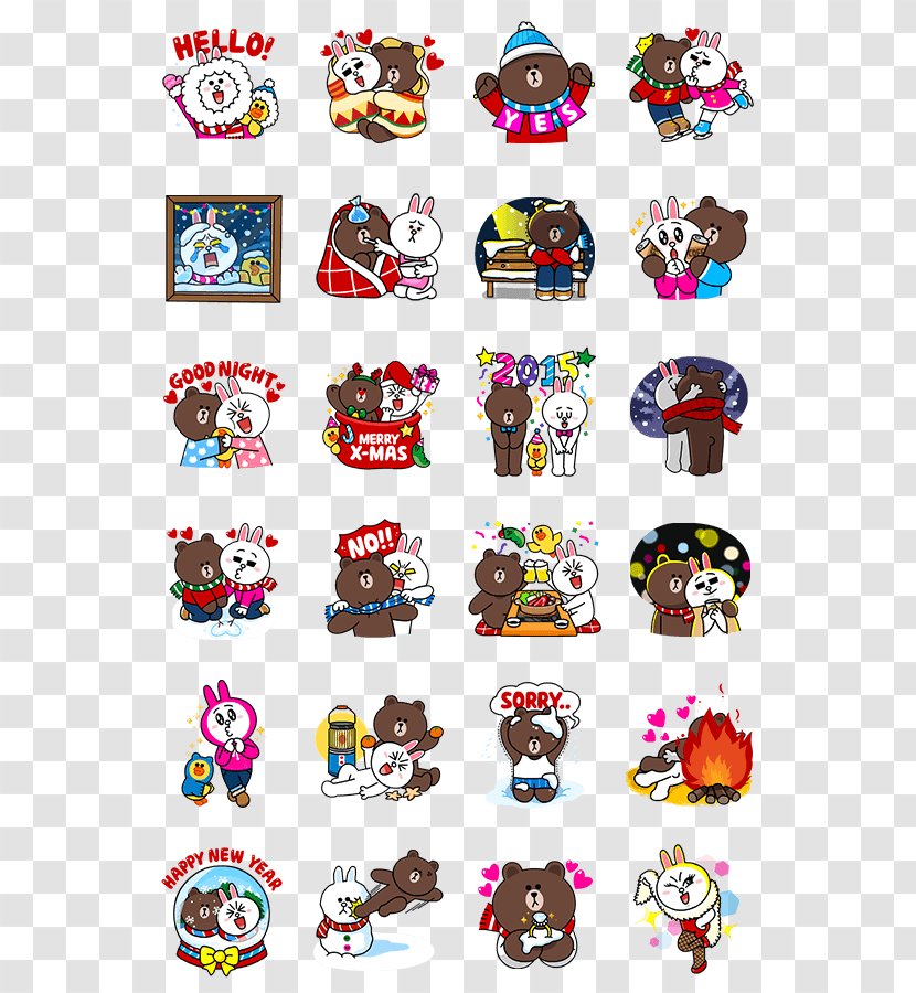 Sticker Line Friends LINE Rangers Label - Animation - Happy Chinese New Year Transparent PNG