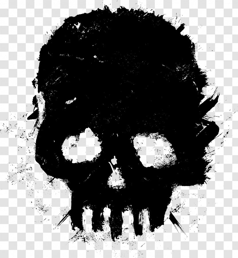 Skull Drawing - Monochrome - Beard Transparent PNG