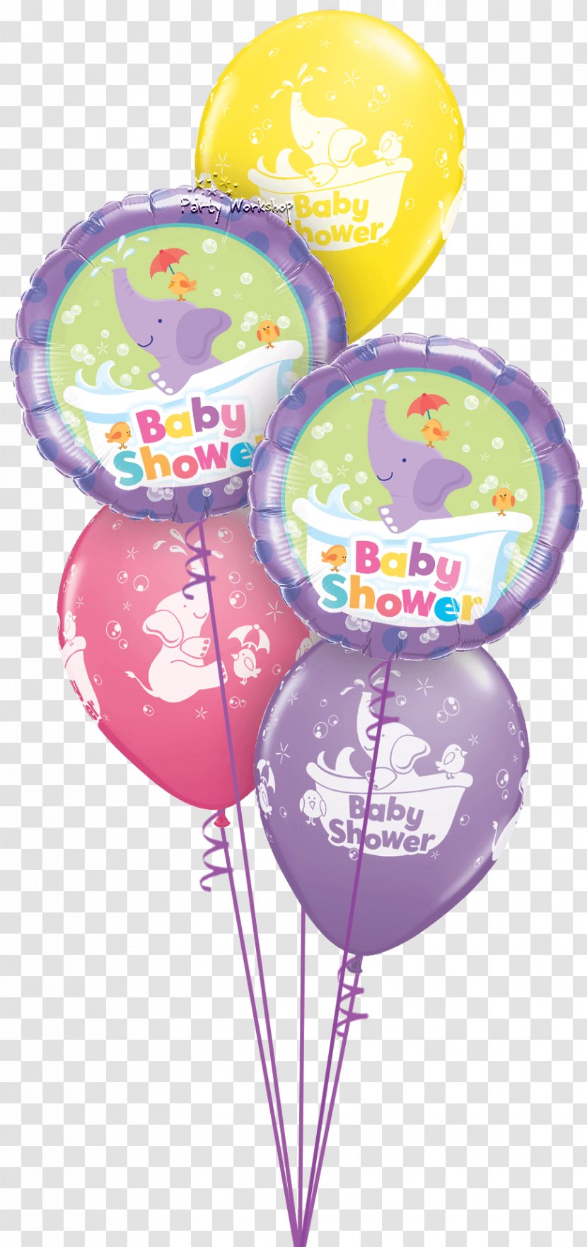 Balloon Baby Shower Party Birthday Flower Bouquet - Cartoon Transparent PNG