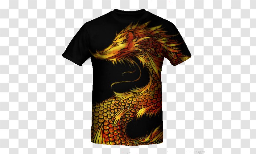 T-shirt Crew Neck Juice Fashion - Dragon Transparent PNG