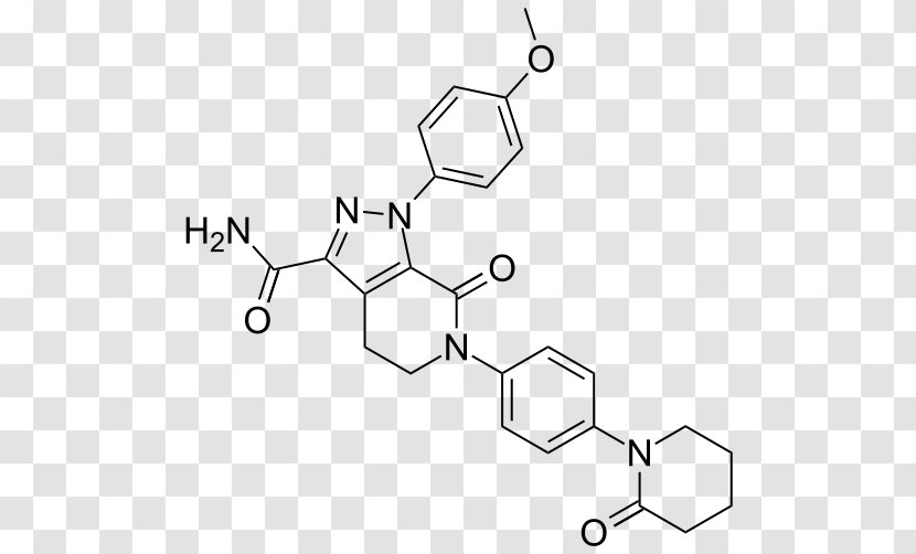 Apixaban Pharmaceutical Drug Linagliptin Anticoagulant - Black And White Transparent PNG