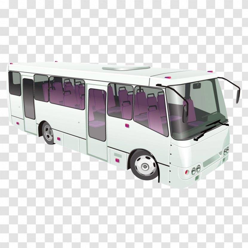 Bus Coach Illustration - Vector White Car Transparent PNG