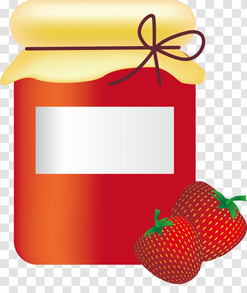 Strawberry Fruit Preserves Jar - Preserve - Hand Painted Red Transparent PNG