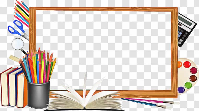 School Board Background - Pencil - Picture Frame Stationery Transparent PNG