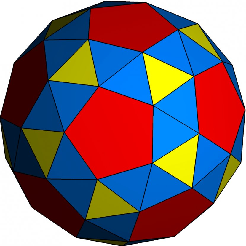 Uniform Polyhedron Geometry Truncated Icosidodecahedron Archimedean Solid - Math Shapes Transparent PNG