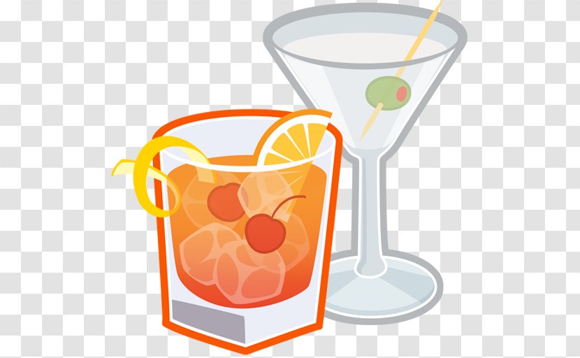 Orange Drink Cocktail Garnish Flip - Martini Glass Transparent PNG
