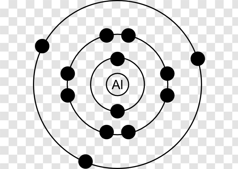 Bohr Model Electron Aluminium Lewis Structure Atom - Black And White Transparent PNG