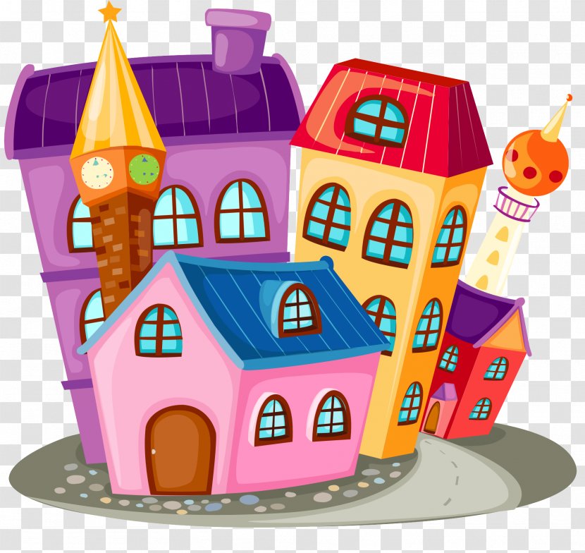House Building Cartoon - Toy - Town Transparent PNG