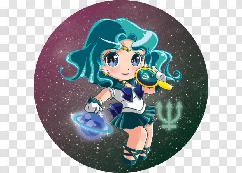 Sailor Neptune Chibiusa Moon DeviantArt - Watercolor - Button Transparent PNG
