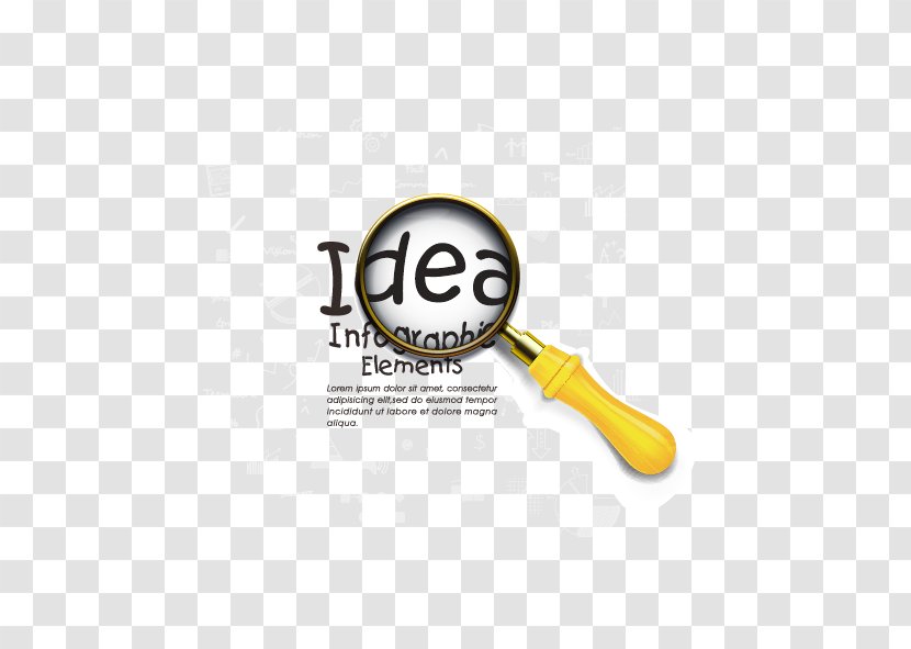 Magnifying Glass - Yellow - Vector And Letters Transparent PNG