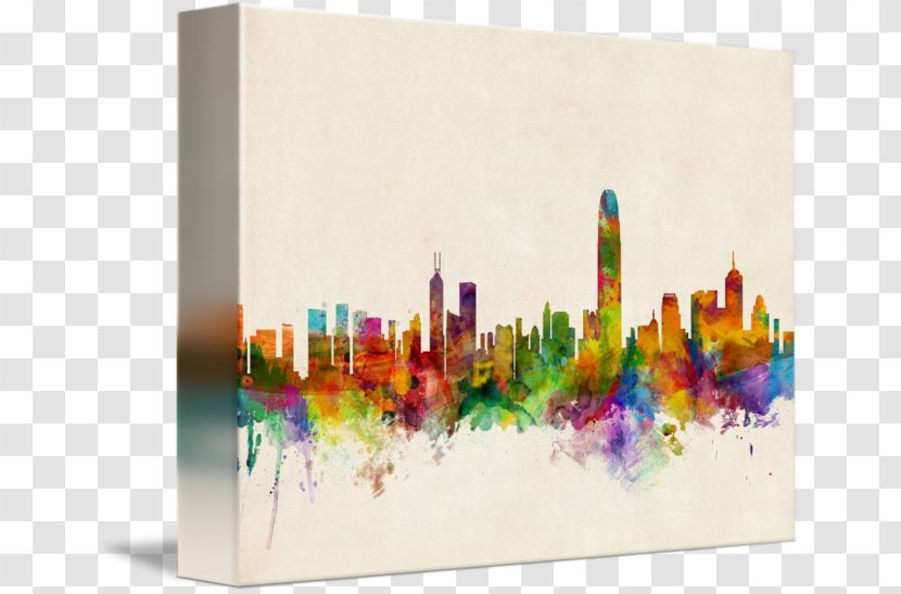 Hong Kong Canvas Print Skyline Art Printmaking - Allposterscom - Design Transparent PNG